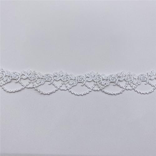 10 Yards 2 cm Spitzenband Zum Basteln, Spitzenborte Dekoband Lace Trim Borten Und BäNder Zierband HäKelborte Nähborte Saumspitze GehäKelteborte Spitzenstoff für Hochzeit Deko Handwerk Nähen(Weiss) von JekyTMP