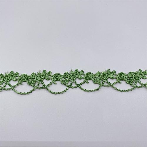 10 Yards 2 cm Spitzenband Zum Basteln, Spitzenborte Dekoband Lace Trim Borten Und BäNder Zierband HäKelborte Nähborte Saumspitze GehäKelteborte Spitzenstoff für Hochzeit Deko Handwerk Nähen(Grün) von JekyTMP