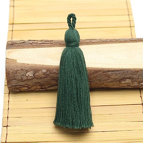 10 pcs 7 cm Bunt Groß Quasten, Lesezeichen Quasten Tassel AnhäNger Quasten SchlüSselanhäNger Boho Troddel MöBel Quasten Dicke Zierquaste Deko Quaste für DIY-Projekte Handwerk ZubehöR(CE-Dunkelgrün) von JekyTMP