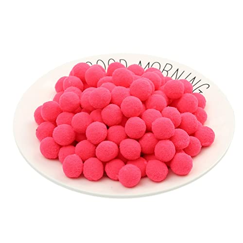 100 Stück 20mm Pompons Zum Basteln Flauschigen PlüSch BäLle Pom Pom BäLle Bunte Pompom Pompon Bunt Mini Pompons BäLle Flauschigen Craft Pom Poms Bunte Flauschige Pompon (Nr. 22 Leuchtendes Rosenrot) von JekyTMP