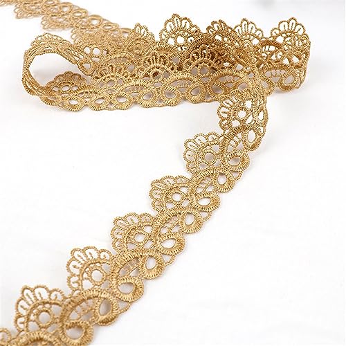 11 Yards 3 cm Stickerei Spitzenbesatz Spitzenborte Zierband Spitze-Borten HäKelspitze Bortenband Lace Trim BordüRe Spitze GipüRe Borte TextilbordüRe DekobäNder Borten Und BäNder Zum NäHen(Kaffee) von JekyTMP