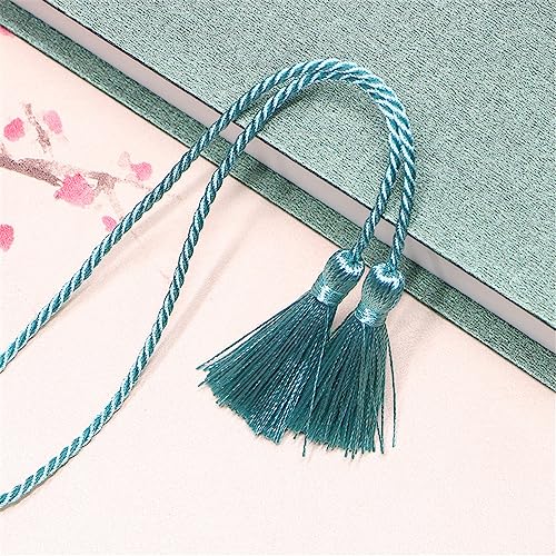 12 pcs 5 cm Bunt Quasten AnhäNger, Lesezeichen Quasten Tassel Klein Deko Quaste Boho Troddel SchlüSselanhäNger MöBel Quasten Dicke Zierquaste Seidenquaste für DIY-Projekte Handwerk ZubehöR(Hellgrün) von JekyTMP