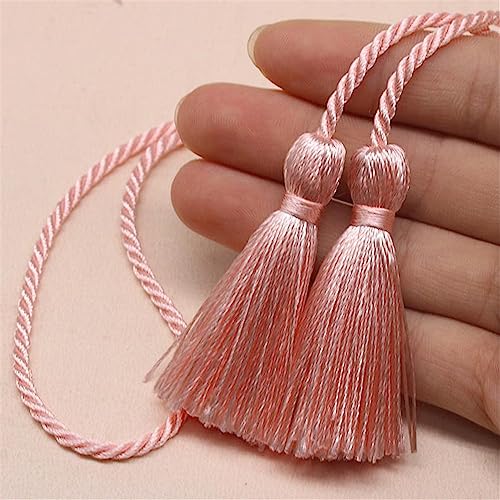 12 pcs 5 cm Bunt Quasten AnhäNger Lesezeichen Quasten Tassel Klein Deko Quaste Boho Troddel SchlüSselanhäNger MöBel Quasten Dicke Zierquaste Seidenquaste für DIY-Projekte Handwerk(Warmes Rosa) von JekyTMP