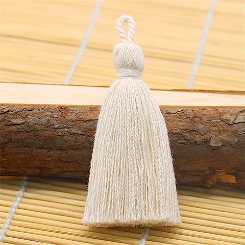 15 pcs 7 cm Bunt Groß Quasten, Lesezeichen Quasten Tassel AnhäNger Quasten SchlüSselanhäNger Boho Troddel MöBel Quasten Dicke Zierquaste Deko Quaste für DIY-Projekte Handwerk ZubehöR(AE-Beige) von JekyTMP