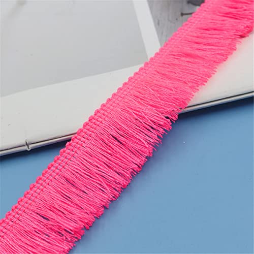 2 Meters 25mm Baumwolle Fransenbesatz FransenbordüRe Fransenborte Band Fringe Fransenband Quasten Trim MöBelfransen Spitzenband HäKelband Spitzenborte Dekoborte HäKelspitze,Fluoreszierende Rose von JekyTMP