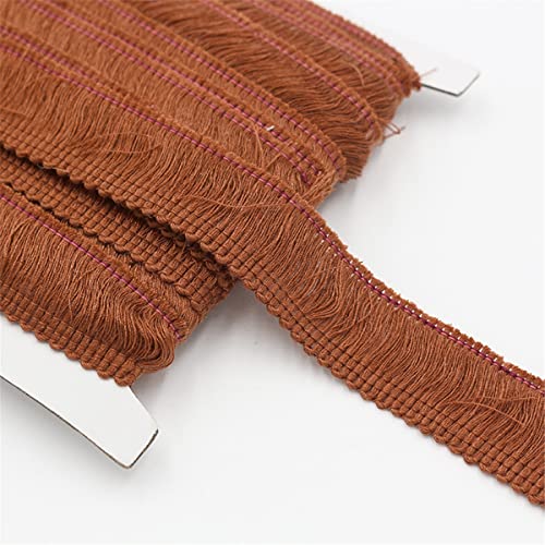 2 Meters 25mm Baumwolle Fransenbesatz FransenbordüRe Fransenborte Band Fringe Fransenband Quasten Trim MöBelfransen Spitzenband HäKelband Spitzenborte Dekoborte HäKelspitze Zierband,Dunkler Kaffee von JekyTMP