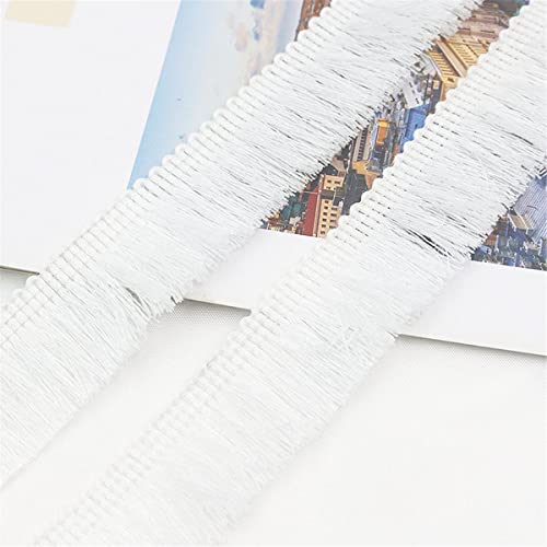 2 Meters 25mm Baumwolle Fransenbesatz FransenbordüRe Fransenborte Band Fringe Fransenband Quasten Trim MöBelfransen Spitzenband HäKelband Spitzenborte für Kleidung Vorhang Wohnaccessoires,Bleichen von JekyTMP