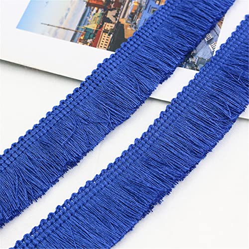 2 Meters 25mm Baumwolle Fransenbesatz FransenbordüRe Fransenborte Band Fringe Fransenband Quasten Trim MöBelfransen Spitzenband HäKelband Spitzenborte für Kleidung Vorhang Wohnaccessoires,Königsblau von JekyTMP