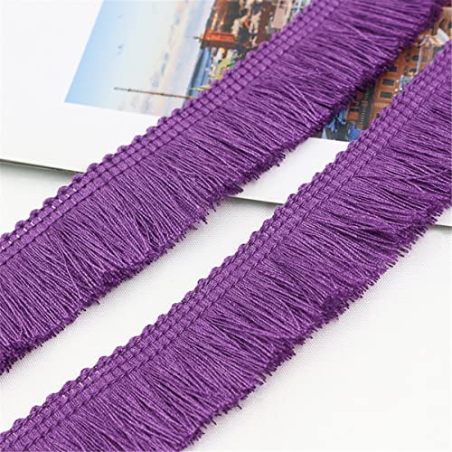 2 Meters 25mm Baumwolle Fransenbesatz FransenbordüRe Fransenborte Band Fringe Fransenband Quasten Trim MöBelfransen Spitzenband HäKelband Spitzenborte für Kleidung Vorhang Wohnaccessoires,Dunkellila von JekyTMP