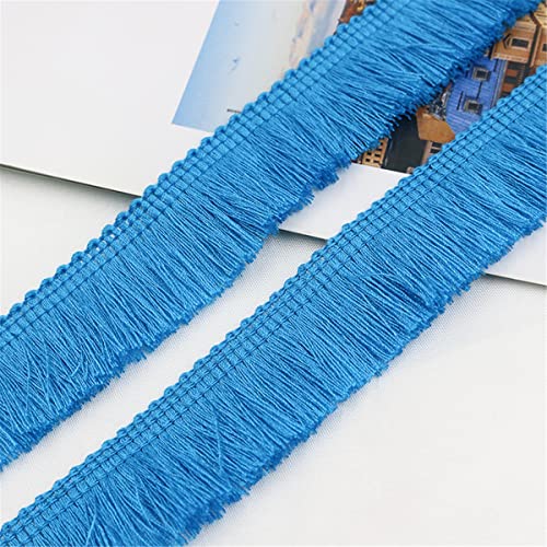 2 Meters 25mm Baumwolle Fransenbesatz FransenbordüRe Fransenborte Band Fringe Fransenband Quasten Trim MöBelfransen Spitzenband HäKelband Spitzenborte für Kleidung Vorhang Wohnaccessoires,Blau von JekyTMP