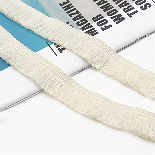 2 Meters 25mm Baumwolle Fransenbesatz FransenbordüRe Fransenborte Band Fringe Fransenband Quasten Trim MöBelfransen Spitzenband HäKelband Spitzenborte für Kleidung Vorhang Wohnaccessoires,Weiss von JekyTMP