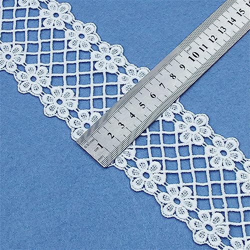 2 Yards Länge 7,2 cm Breite HäKelspitze Meterware, Spitzenband Spitzenborte Zierborte Geschenkband Bortenband Lace Ribbon Stickborte Festonspitze Borten Und BäNder Zum NäHen GehäKelteBorte(Weiß B) von JekyTMP