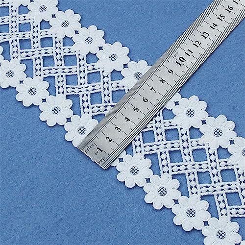 2 Yards Länge 8,5 cm Breite HäKelspitze Meterware, Spitzenband Spitzenborte Zierborte Geschenkband Bortenband Lace Ribbon Stickborte Festonspitze Borten Und BäNder Zum NäHen GehäKelteBorte(Weiß A) von JekyTMP