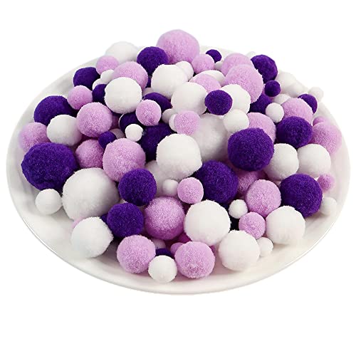 JekyTMP 260 Stück Kleine Mini-Pompons Pompons Bunte Pompom Pom Pom BäLle Flauschigen PlüSch BäLle Pompons Zum Basteln Bunt Mini Pompons BäLle Flauschigen Craft Pom Poms (Lila) von JekyTMP