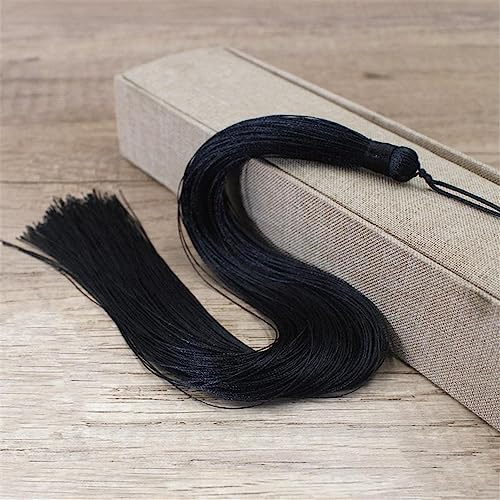 3 Pieces 30 cm Lange Quasten mit Seile Schlaufe Seidige Quastenanhänger Fransen Anhänger Lesezeichen Quaste Weich Troddel Bunt Tassels Lange Bastelquasten Handgefertigte Fransen für DIY(Schwarz) von JekyTMP