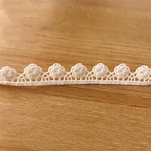 3 Yards 1 cm Spitzenband aus Baumwolle, Spitzenborte Dekoband Spitzenstoff Spitzenbordüre Häkelspitze Zierband Bordüre Stoff Spitzenbesatz Geschenkband für Nähen Handwerk Hochzeit Deko(Weiß A) von JekyTMP