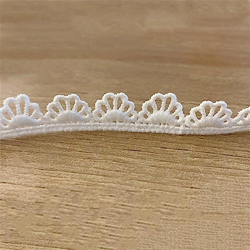 3 Yards 1 cm Spitzenband aus Baumwolle, Spitzenborte Dekoband Spitzenstoff Spitzenbordüre Häkelspitze Zierband Bordüre Stoff Spitzenbesatz Geschenkband für Nähen Handwerk Hochzeit Deko(Weiß G) von JekyTMP