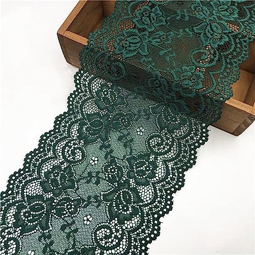 3 Yards 15 cm Breite Vintage Spitzenband, Spitzenbordüre Spitzenborte Zierband Dekoband Spitzenstoff Spitzenbesatz HäKelband Lace Textilborte WäSchespitze Spitzen Bänder zum Nähen, DIY Basteln(Grün) von JekyTMP