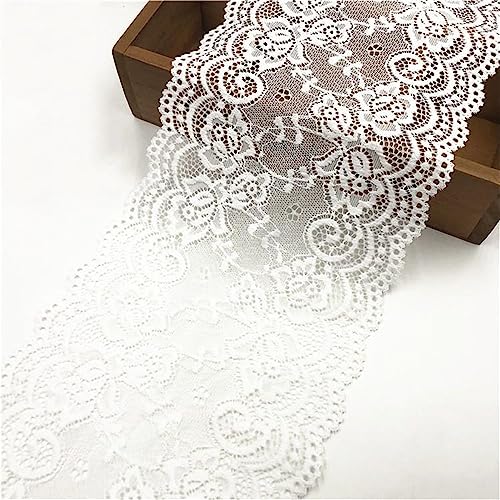 3 Yards 15 cm Breite Vintage Spitzenband, Spitzenbordüre Spitzenborte Zierband Dekoband Spitzenstoff Spitzenbesatz HäKelband Lace Textilborte WäSchespitze Spitzen Bänder zum Nähen, DIY Basteln(Weiss) von JekyTMP