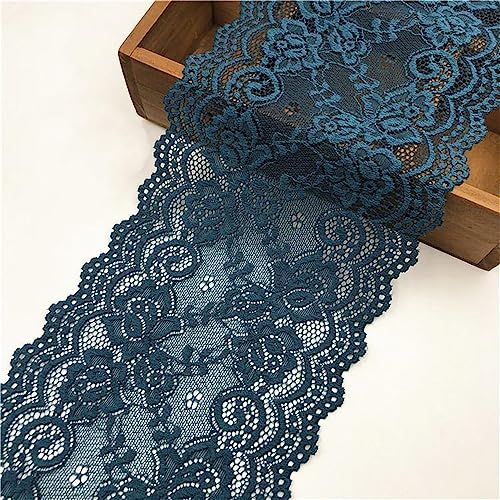 3 Yards 15 cm Breite Vintage Spitzenband, Spitzenbordüre Spitzenborte Zierband Dekoband Spitzenstoff Spitzenbesatz HäKelband Lace Textilborte WäSchespitze Spitzen zum Nähen, DIY(Grünliches Blau) von JekyTMP