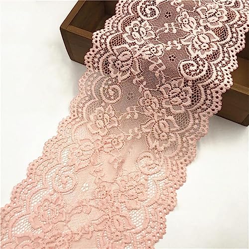 3 Yards 15 cm Breite Vintage Spitzenband, Spitzenbordüre Spitzenborte Zierband Dekoband Spitzenstoff Spitzenbesatz HäKelband Lace Textilborte WäSchespitze Spitzen zum Nähen, DIY Basteln(Hell-Pink) von JekyTMP