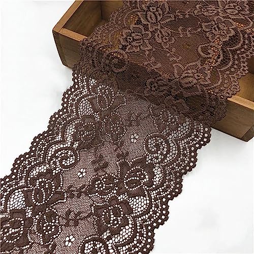 3 Yards 15 cm Breite Vintage Spitzenband, Spitzenbordüre Spitzenborte Zierband Dekoband Spitzenstoff Spitzenbesatz HäKelband Lace Textilborte WäSchespitze Spitzen zum Nähen, DIY Basteln(Kaffee) von JekyTMP