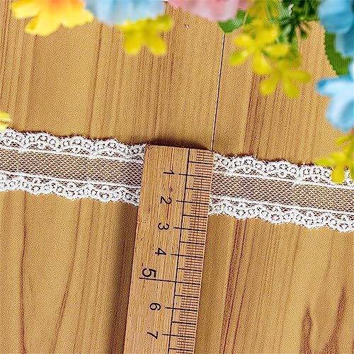 4 Yards 2,5 cm Stickerei Spitzenborte Spitzenband Dekoband Borten BäNder WäSchespitze Spitzenbesatz HäKelband Zierspitze NäHborte Lace Trim Zum Nähen Zierband Spitze für Kleidung Zubehör(Weiß C) von JekyTMP