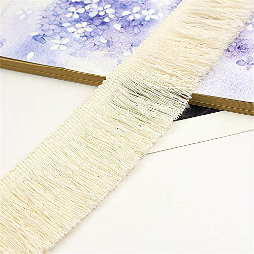 5 Meters 5 cm Breite Baumwoll Fransen Spitze Fransenborte Quasten Fringe Trim HäKelband Spitze Borte Dekoband Spitzenborte Trimmen Schnittfranse Tanzfransen Zierband Borten und Bänder zum Nähen,Beige von JekyTMP