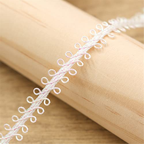 5 meters 9MM SpitzenbordüRe NäHspitzenband Band Spitze Spitzenborte Zierborte Lace Trim Deko Spitze Schleifenband Borte StoffbordüRe Zierspitze für Hochzeit,Nähen,Blumen,Geschenkverpackun,Weiss von JekyTMP