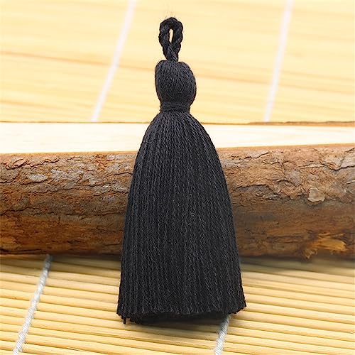 5 pcs 7 cm Bunt Groß Quasten, Lesezeichen Quasten Tassel AnhäNger Quasten SchlüSselanhäNger Boho Troddel MöBel Quasten Dicke Zierquaste Deko Quaste für Diy-Projekte Handwerk ZubehöR(AA-Schwarz) von JekyTMP