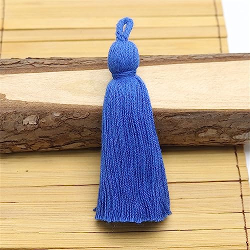 5 pcs 7 cm Bunt Groß Quasten, Lesezeichen Quasten Tassel AnhäNger Quasten SchlüSselanhäNger Boho Troddel MöBel Quasten Dicke Zierquaste Deko Quaste für Diy-Projekte Handwerk ZubehöR(BA-Dunkelblau) von JekyTMP