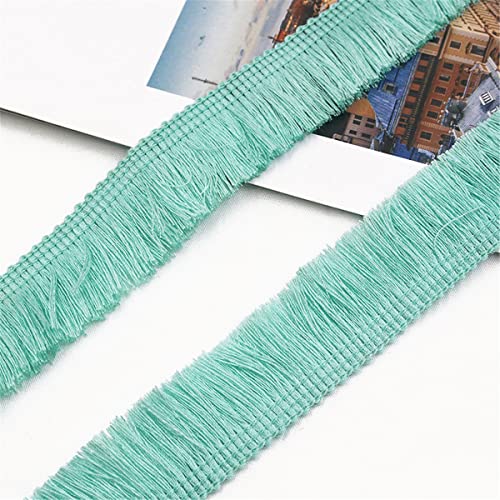 6 Meters 25mm Baumwolle Fransenbesatz FransenbordüRe Fransenborte Band Fringe Fransenband Quasten Trim MöBelfransen Spitzenband HäKelband Spitzenborte für Kleidung Vorhang Wohnaccessoires,Blau Grün von JekyTMP