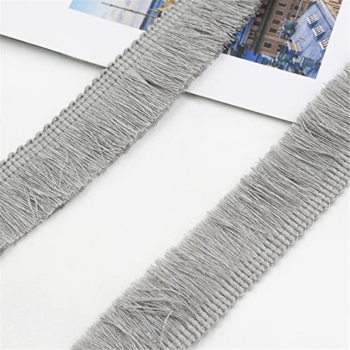 6 Meters 25mm Baumwolle Fransenbesatz FransenbordüRe Fransenborte Band Fringe Fransenband Quasten Trim MöBelfransen Spitzenband HäKelband Spitzenborte für Kleidung Vorhang Wohnaccessoires,Grau von JekyTMP