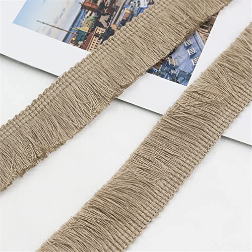 6 Meters 25mm Baumwolle Fransenbesatz FransenbordüRe Fransenborte Band Fringe Fransenband Quasten Trim MöBelfransen Spitzenband HäKelband Spitzenborte für Kleidung Vorhang Wohnaccessoires,Khaki von JekyTMP