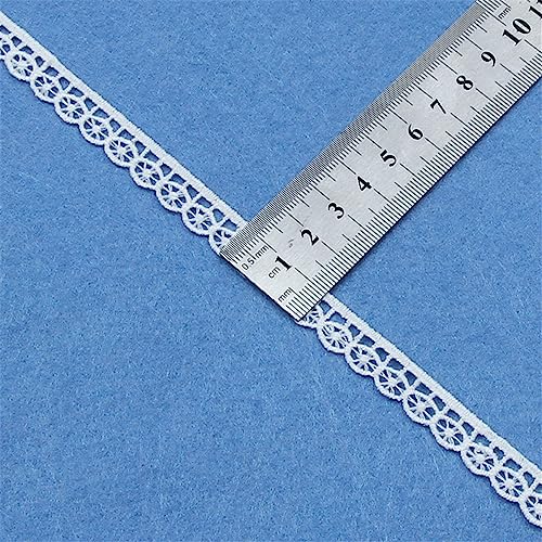 6 Yards Länge 1,1 cm Breite Stickerei Spitzenborte, Spitzenband Dekoband Spitzenbänder Borten Und BäNder Zum NäHen Spitze Meterware Spitzenbesatz Geschenkband Häkelband Jacquardband NäHgüRtel(Weiß E) von JekyTMP