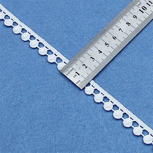 6 Yards Länge 1,3 cm Breite Stickerei Spitzenborte, Spitzenband Dekoband Spitzenbänder Borten Und BäNder Zum NäHen Spitze Meterware Spitzenbesatz Geschenkband Häkelband Jacquardband NäHgüRtel(Weiß G) von JekyTMP