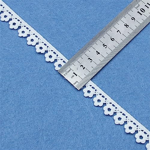 6 Yards Länge 1,5 cm Breite Stickerei Spitzenborte, Spitzenband Dekoband Spitzenbänder Borten Und BäNder Zum NäHen Spitze Meterware Spitzenbesatz Geschenkband Häkelband Jacquardband NäHgüRtel(Weiß D) von JekyTMP