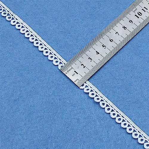 6 Yards Länge 1 cm Breite Stickerei Spitzenborte, Spitzenband Dekoband Spitzenbänder Borten Und BäNder Zum NäHen Spitze Meterware Spitzenbesatz Geschenkband Häkelband Jacquardband NäHgüRtel(Weiß A) von JekyTMP