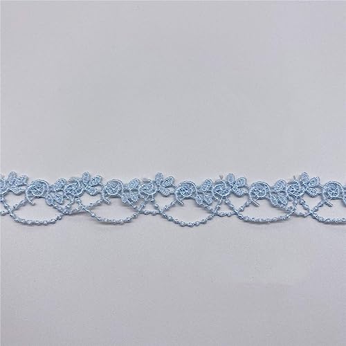 7 Yards 2 cm Spitzenband Zum Basteln, Spitzenborte Dekoband Lace Trim Borten Und BäNder Zierband HäKelborte Nähborte Saumspitze GehäKelteborte Spitzenstoff für Hochzeit Deko Handwerk Nähen,(Blau) von JekyTMP