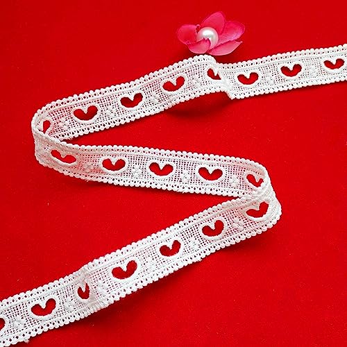 7 Yards 2 cm Vintage Spitze-Borten, Spitzenband Spitzenborte Zierborte Dekoband BäNder Spitzenbesatz Geschenkband Stirnbänder Spitze Meterware für Nähen Hochzeit Deko Scrapbooking Geschenkbox (Weiss) von JekyTMP