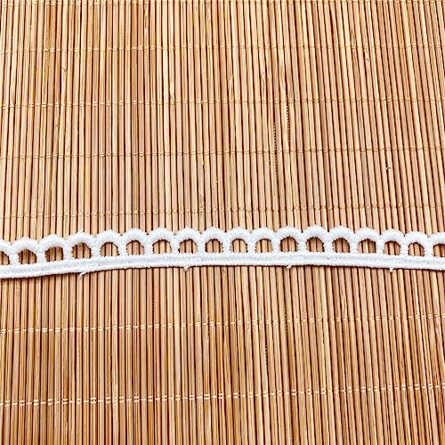 8 Yards 1 cm Spitzenband Schmal, Stickerei Spitzenborte Dekoband Lace Trim Zierband HäKelborte Spitzenbesatz Nähborte Saumspitze GehäKelteborte Spitzenstoff für Hochzeit Deko Handwerk Nähen(Weiss) von JekyTMP