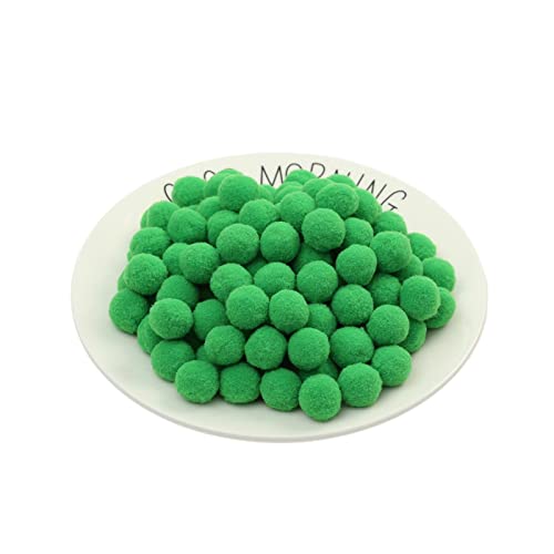 JekyTMP 100 Stück 20mm Pompons Zum Basteln Flauschigen PlüSch BäLle Pom Pom BäLle Bunte Pompom Pompon Bunt Mini Pompons BäLle Flauschigen Craft Pom Poms Bunte Flauschige Pompon (Nr. 12 Grasgrün) von JekyTMP