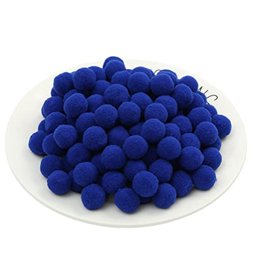 JekyTMP 100 Stück 20mm Pompons Zum Basteln Flauschigen PlüSch BäLle Pom Pom BäLle Bunte Pompom Pompon Bunt Mini Pompons BäLle Flauschigen Craft Pom Poms Bunte Flauschige Pompon (Nr. 17 Königsblau) von JekyTMP