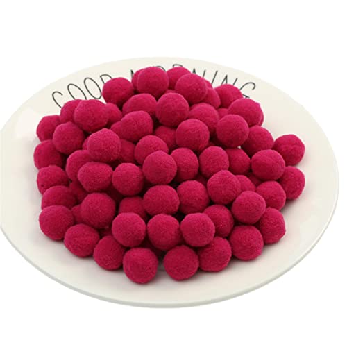 JekyTMP 100 Stück 20mm Pompons Zum Basteln Flauschigen PlüSch BäLle Pom Pom BäLle Bunte Pompom Pompon Bunt Mini Pompons BäLle Flauschigen Craft Pom Poms Bunte Flauschige Pompon (Nr. 20 Lila Rosenrot) von JekyTMP