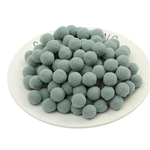 JekyTMP 100 Stück 20mm Pompons Zum Basteln Flauschigen PlüSch BäLle Pom Pom BäLle Bunte Pompom Pompon Bunt Mini Pompons BäLle Flauschigen Craft Pom Poms Bunte Flauschige Pompon (Nr. 44 Bohnengrün) von JekyTMP