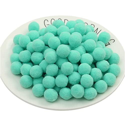 JekyTMP 1000 Stück 1 cm Pompons Zum Basteln Bunte Pompom Pompons Pom Pom BäLle Flauschigen PlüSch BäLle Bunt Mini Pompons Kleine Pompons Craft Pom Poms (Nr. 16 Mintgrün) von JekyTMP