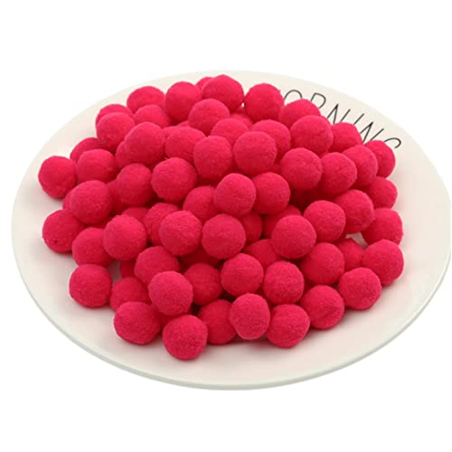 JekyTMP 1500 Stück 15mm Pompons Zum Basteln Pom Pom BäLle Bunte Pompom Pompons Flauschigen PlüSch BäLle Bunt Mini Pompons BäLle Flauschigen Craft Pom Pom Bunte Flauschige Pompon (Nr. 36 Tiefrosarot) von JekyTMP