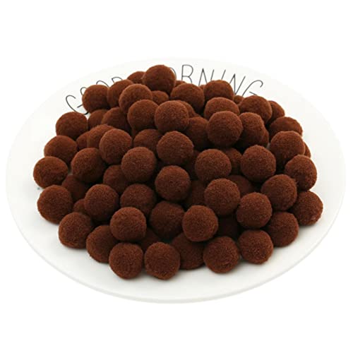 JekyTMP 200 Stück 1 cm Pompons Zum Basteln Bunte Pompom Pompons Pom Pom BäLle Flauschigen PlüSch BäLle Bunt Mini Pompons Kleine Pompons Craft Pom Poms (Nr. 24 Kaffee) von JekyTMP