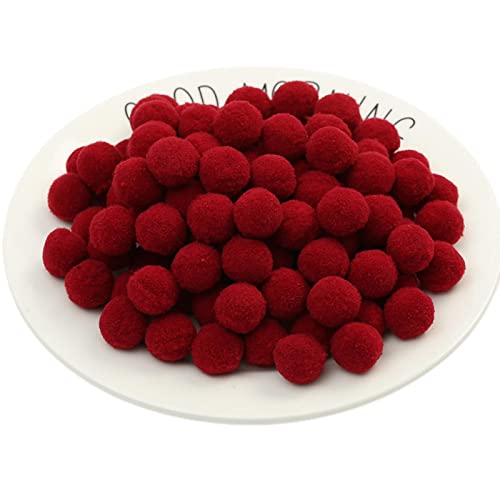 JekyTMP 200 Stück 1 cm Pompons Zum Basteln Bunte Pompom Pompons Pom Pom BäLle Flauschigen PlüSch BäLle Bunt Mini Pompons Kleine Pompons Craft Pom Poms (Nr. 42 Weinrot) von JekyTMP