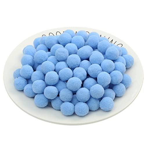 300 Stück 20mm Pompons Zum Basteln Flauschigen PlüSch BäLle Pom Pom BäLle Bunte Pompom Pompon Bunt Mini Pompons BäLle Flauschigen Craft Pom Poms Bunte Flauschige Pompon (Nr. 37 Himmelblau) von JekyTMP